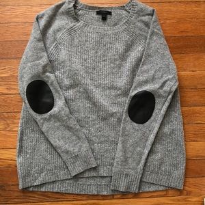 J.Crew gray wool sweater w/ elbow patches